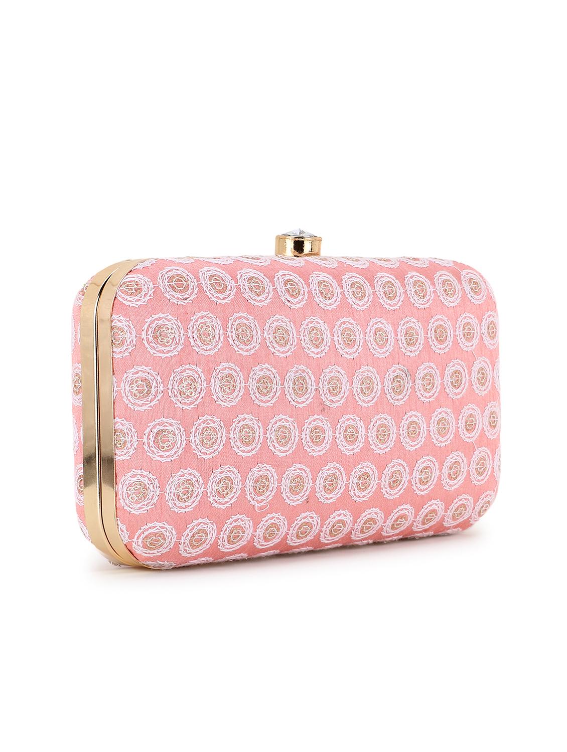 embroidered faux silk box clutch - 18451969 - Standard Image - 4