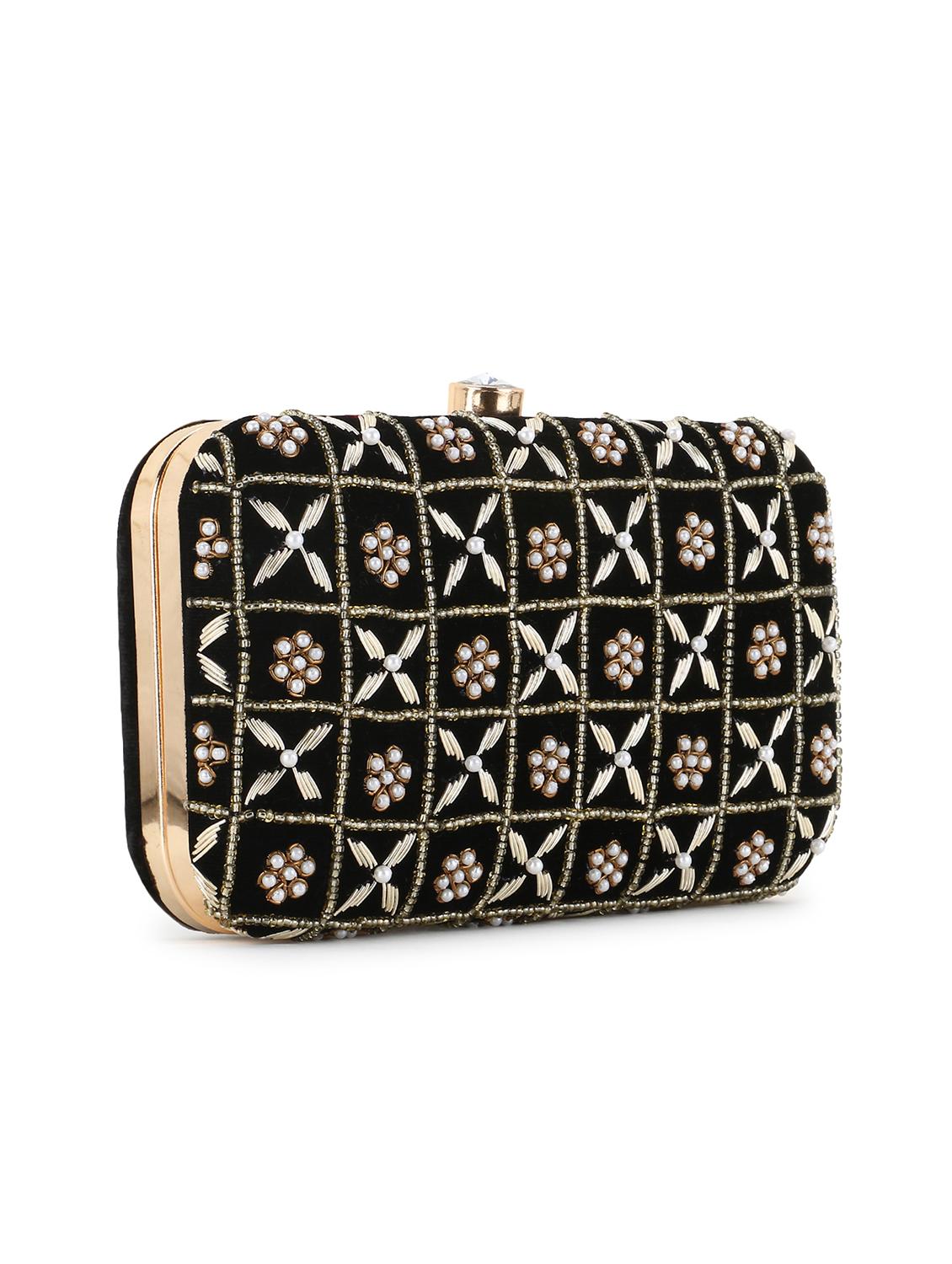 embellished velvet box clutch - 18451976 - Standard Image - 4