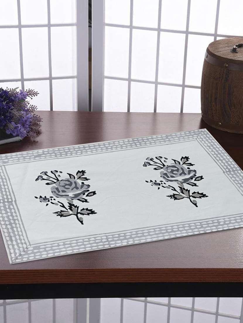 texstylehome thick cotton canvas jaipuri block print table mats