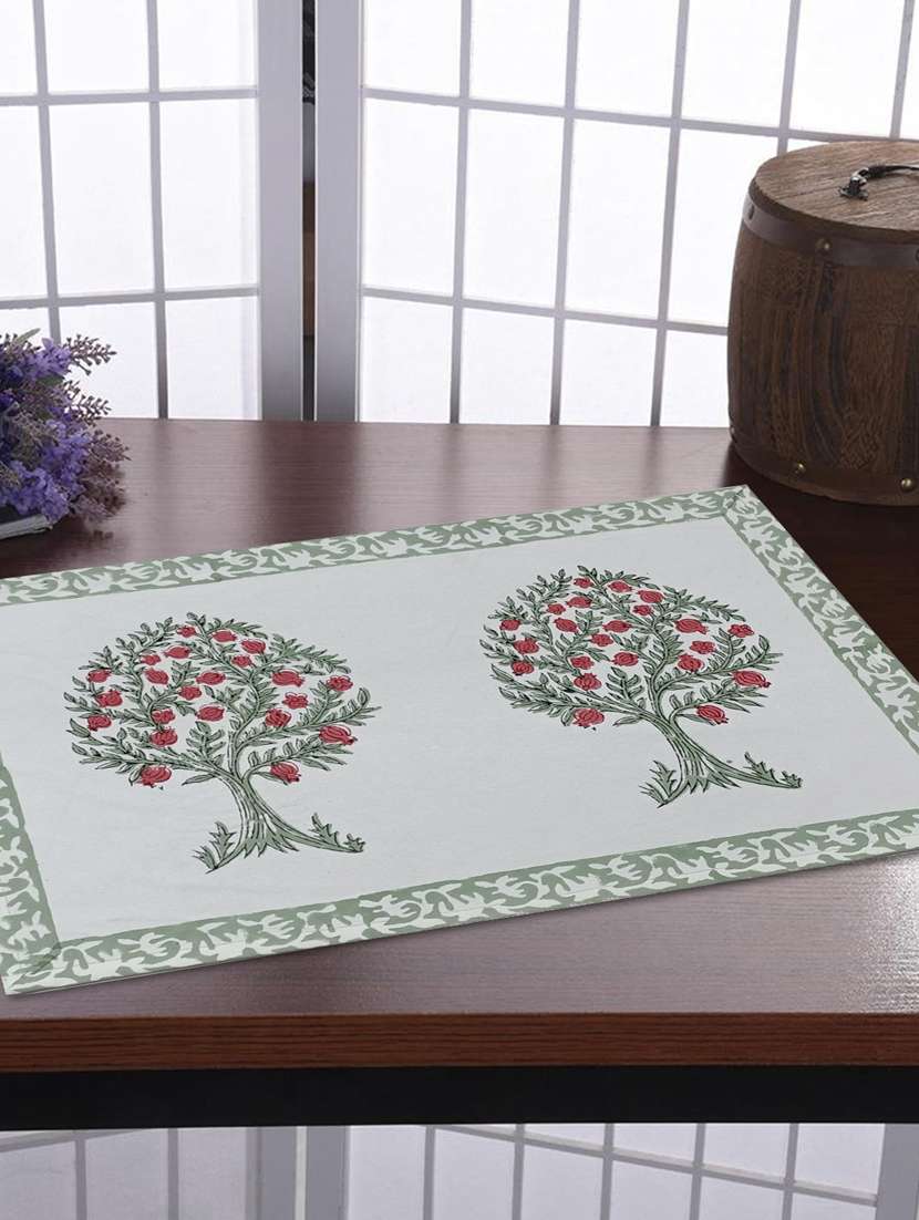 texstylehome thick cotton canvas jaipuri block print table mats