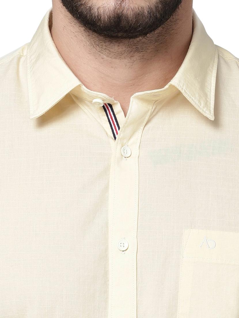 cream solid casual shirt - 18452291 - Standard Image - 4
