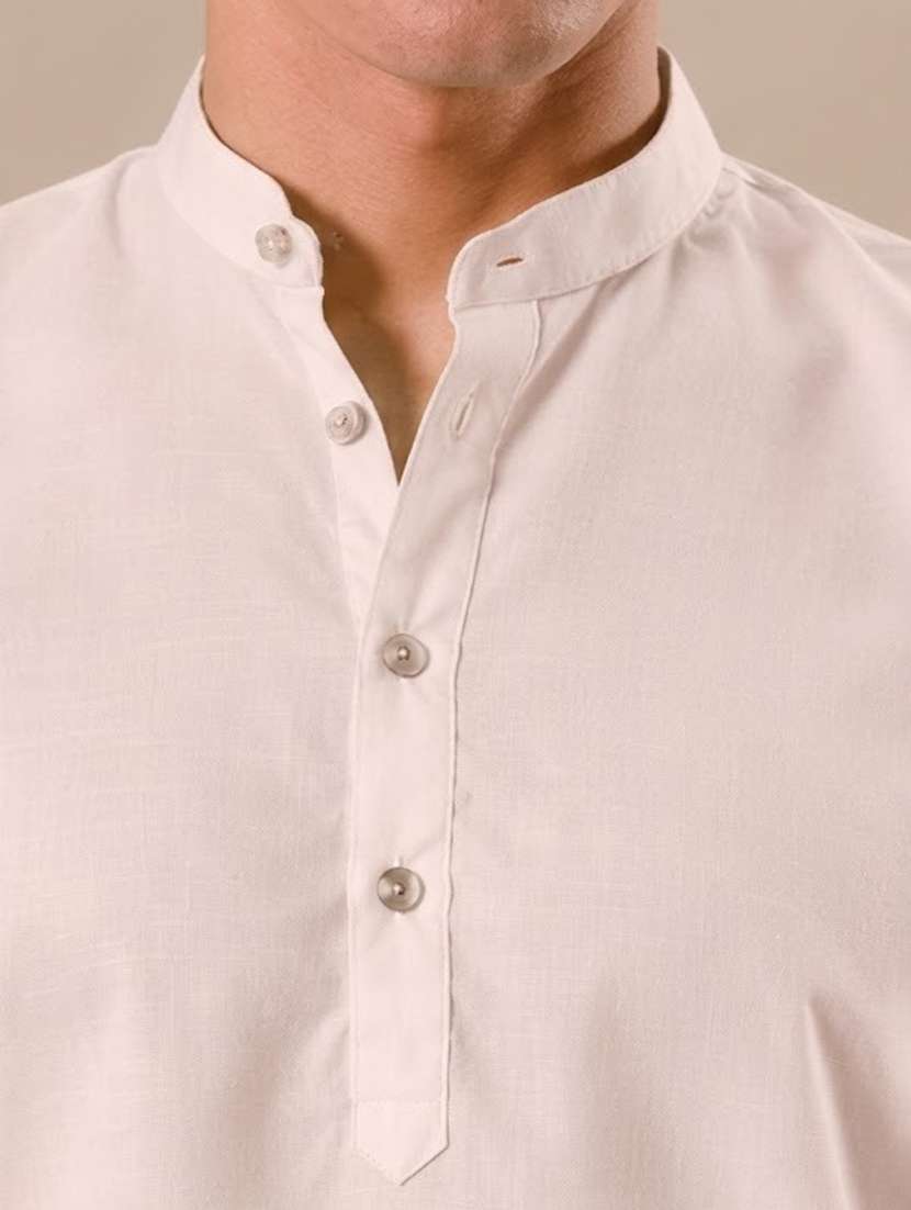 white solid kurta pyjama ethnic wear set - 18452327 -  Standard Image - 1