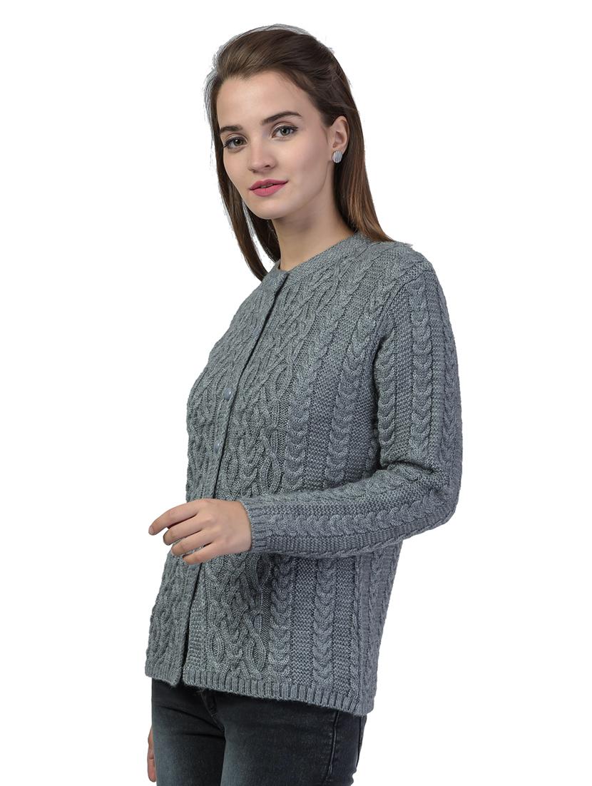 mandarin neck woven cardigan - 18452334 - Standard Image - 1
