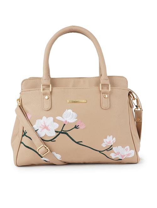 beige embroidered regular handbag - 18452613 -  Standard Image - 0