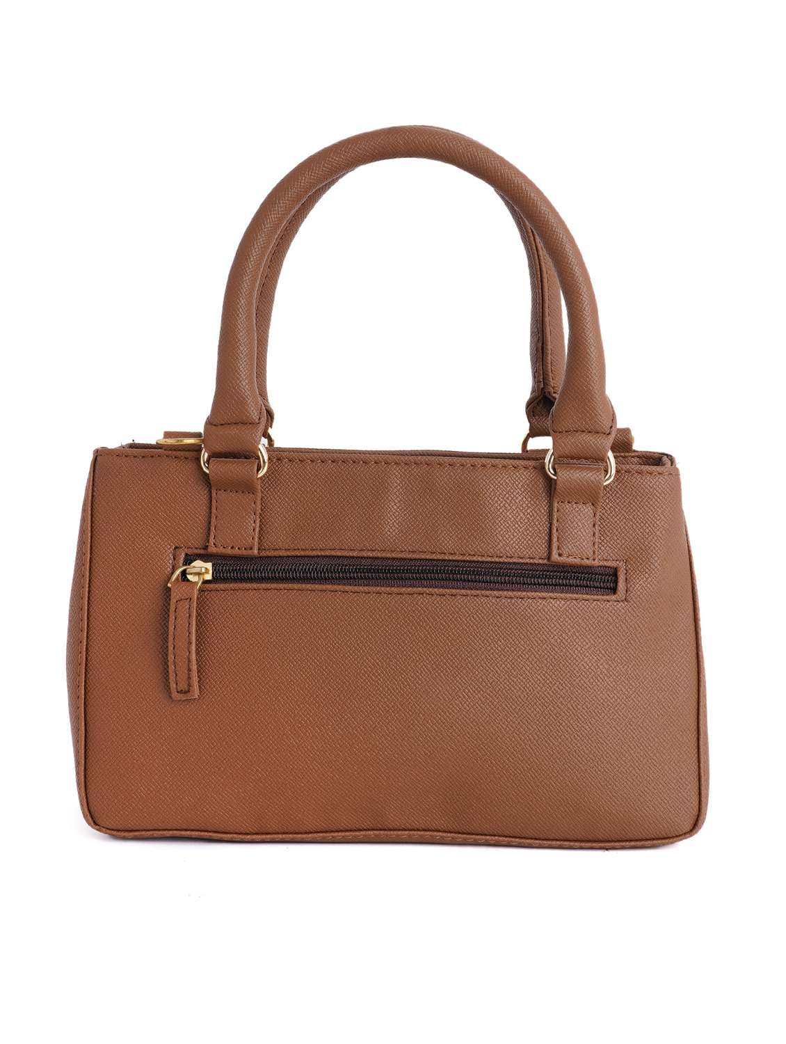 brown solid regular handbag - 18452628 - Standard Image - 1