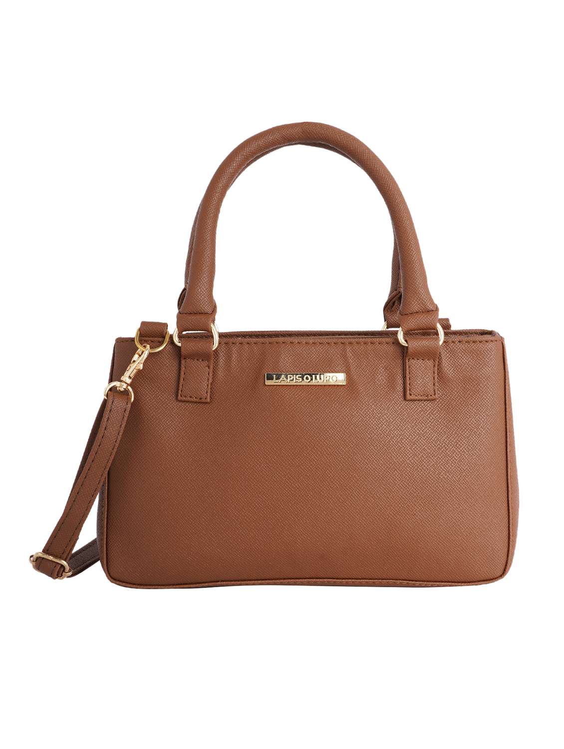 brown solid regular handbag - 18452628 - Standard Image - 4