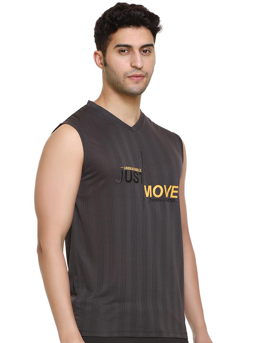 charcoal-grey chest-printed t-shirt - 18453175 -  Standard Image - 1