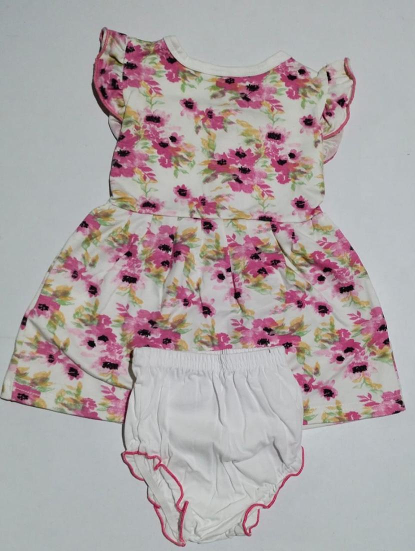 girls round neck short sleeves frock - 18453501 - Standard Image - 1