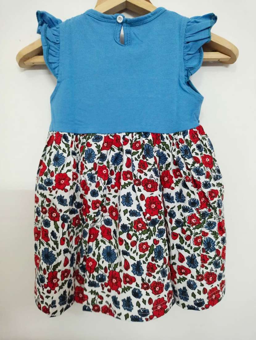 girls round neck short sleeves frock - 18453530 -  Standard Image - 1