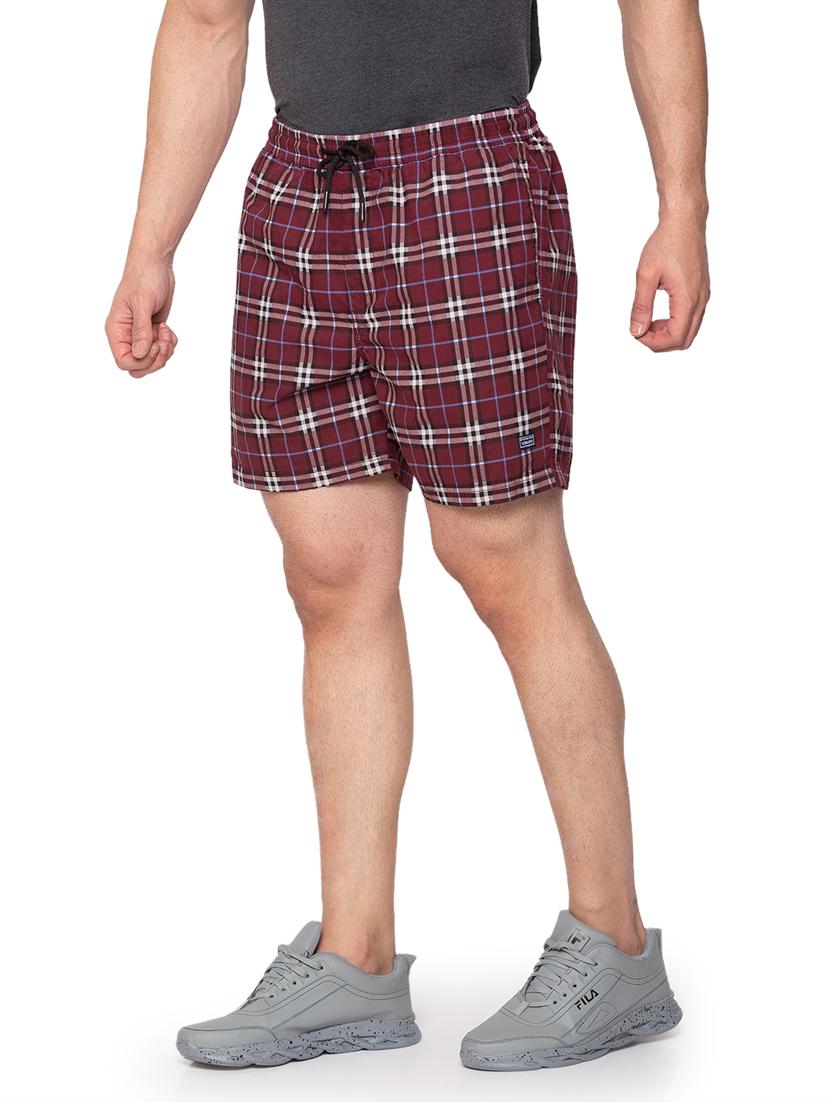 maroon checkered short - 18453570 -  Standard Image - 1