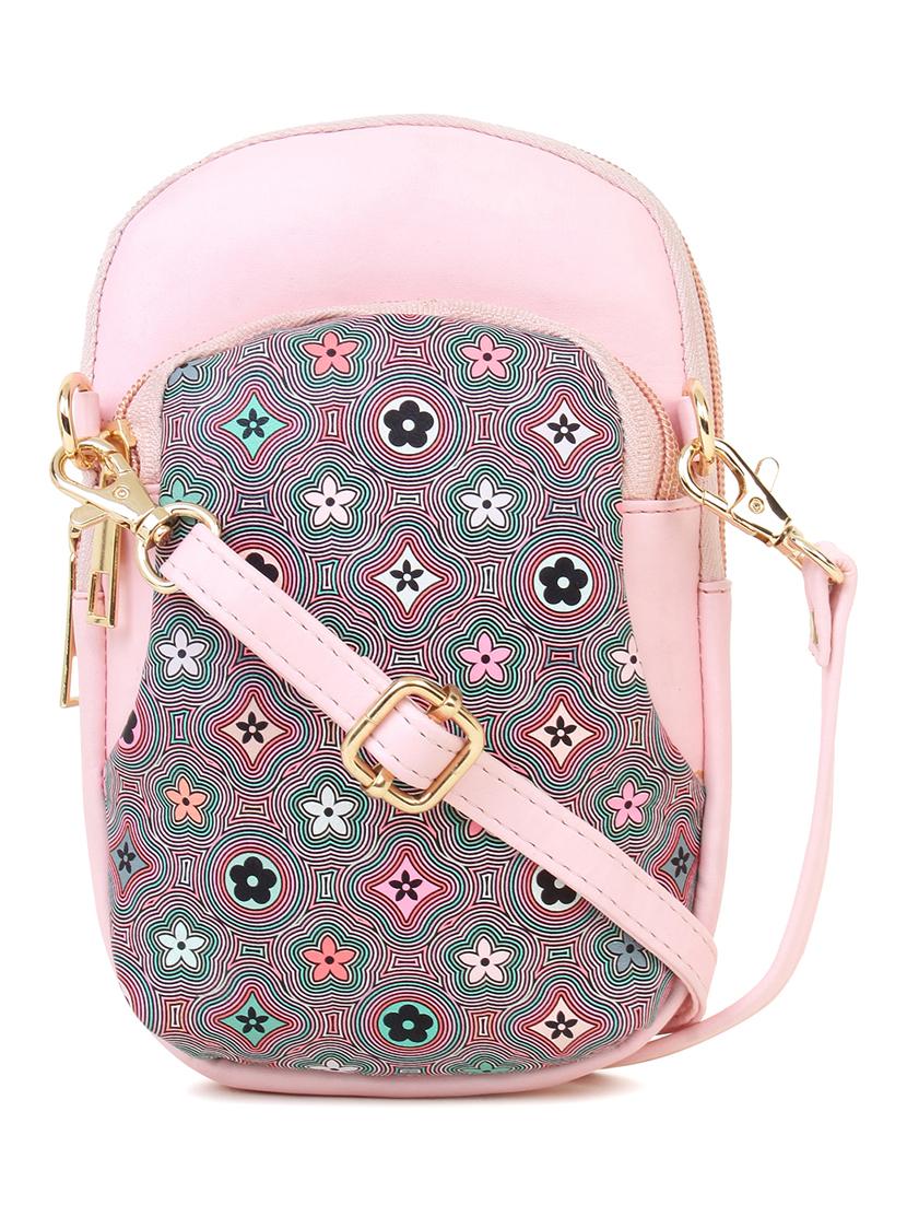 pink printed messenger sling bag - 18453866 -  Zoom Image - 0
