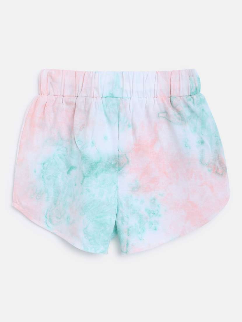 girls multi colored tie & dye shorts set - 18454476 -  Standard Image - 4