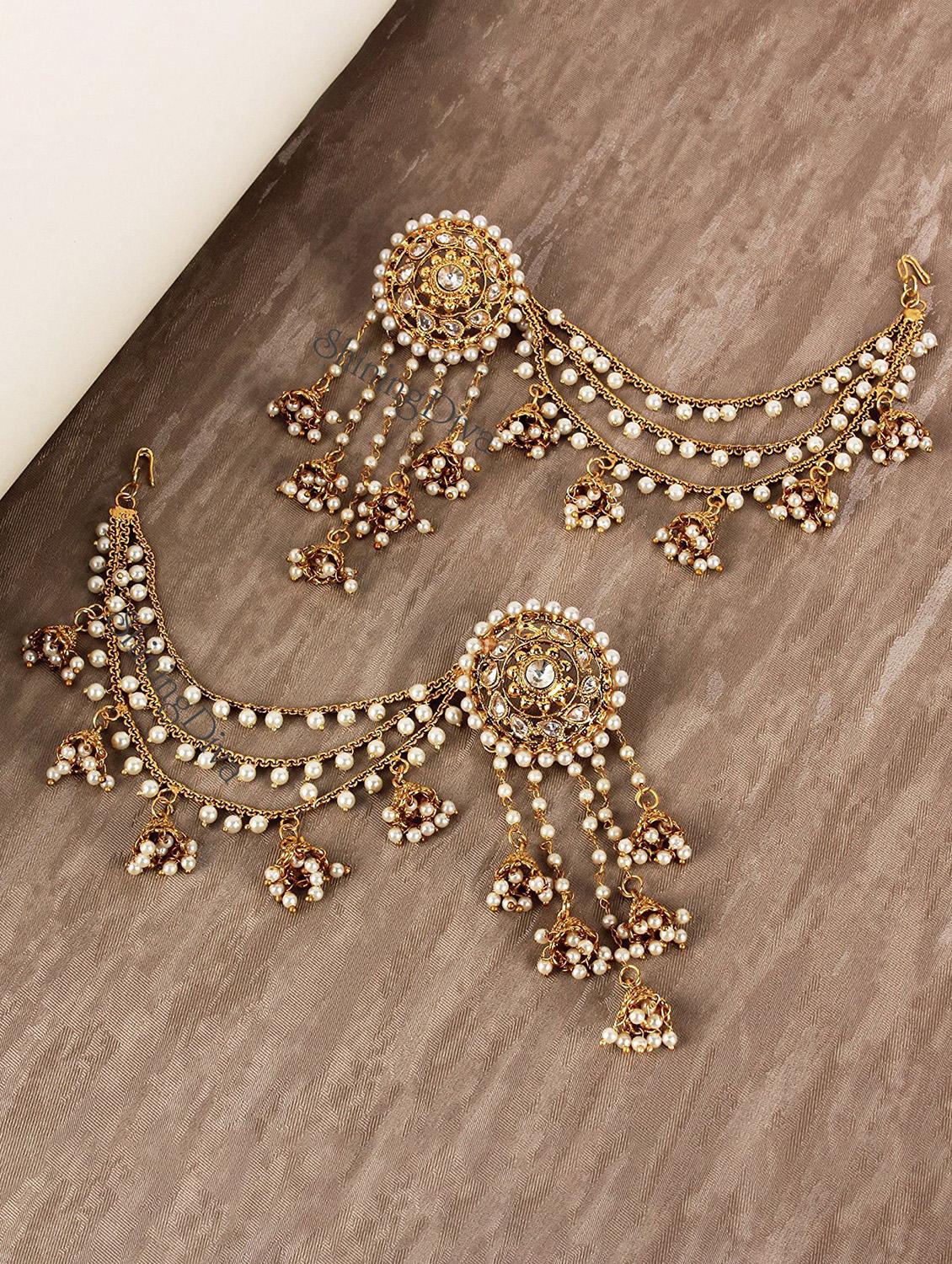 gold plated devsena bahubali earrings for women - 18454563 -  Zoom Image - 0