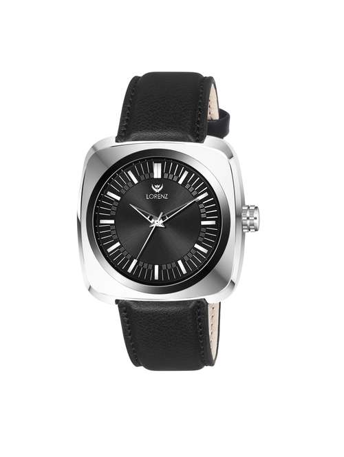 lorenz men's fashion stainless steel case | superior black square dial watch for men | mk-4018r - 18454792 - Standard Image - 0