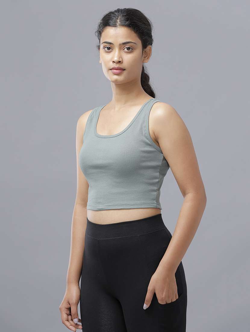women's crop round neck t-shirt - 18455306 - Standard Image - 1