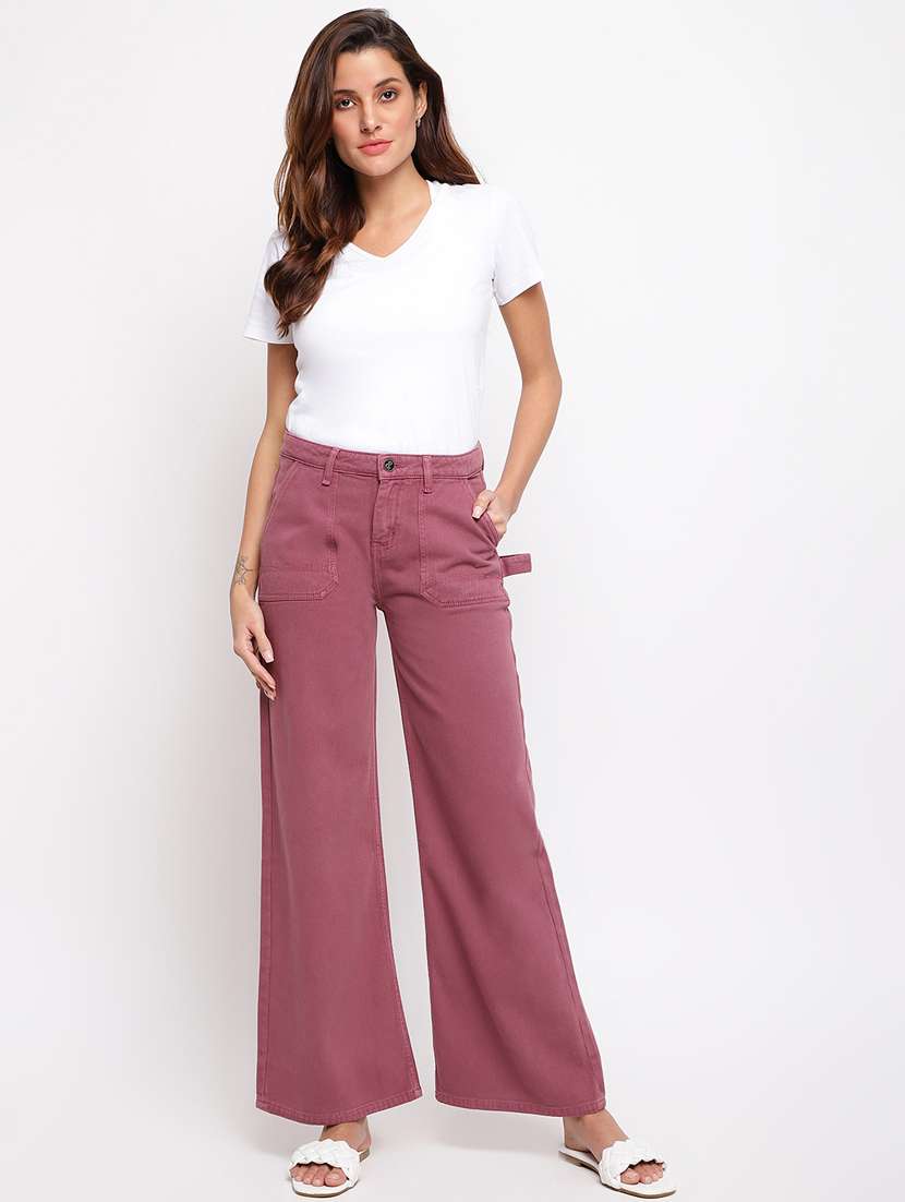 women's plain wide leg jeans - 18455864 -  Standard Image - 4
