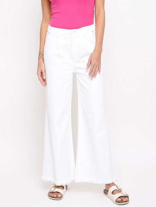 mid rise solid wide leg jeans - 18455867 - Standard Image - 0