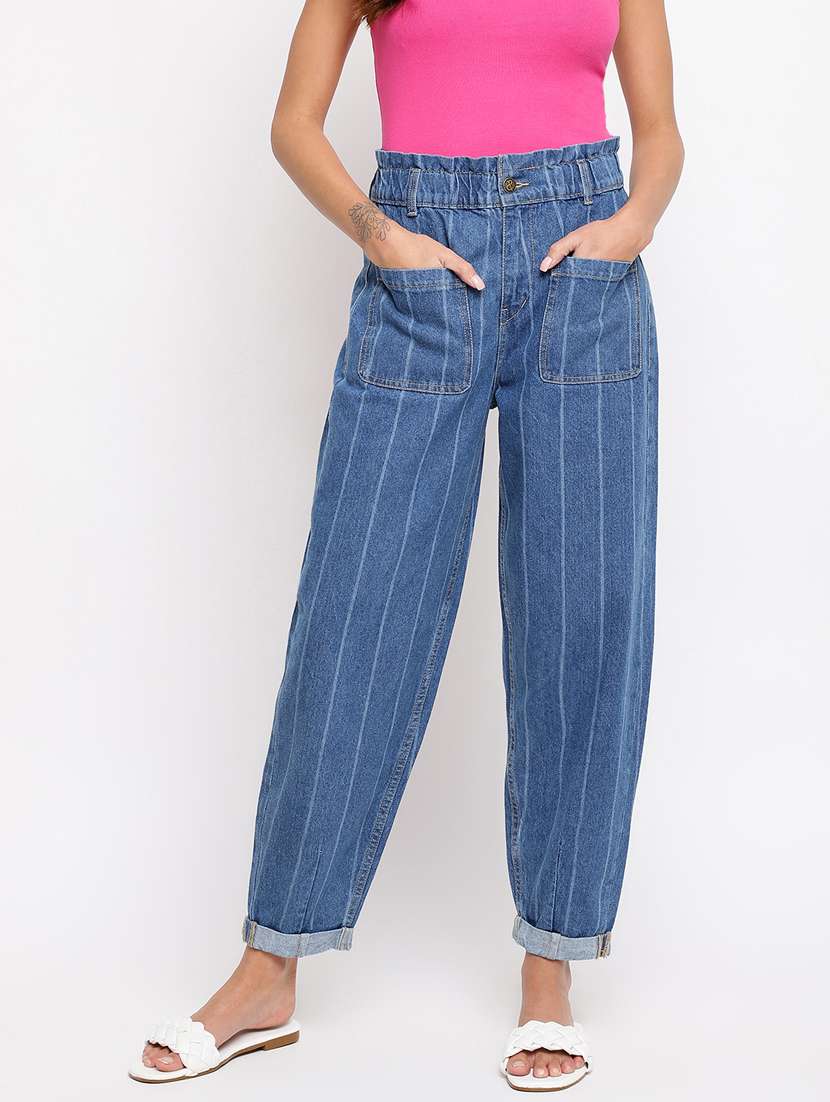 women's laser print boyfriend fit jeans