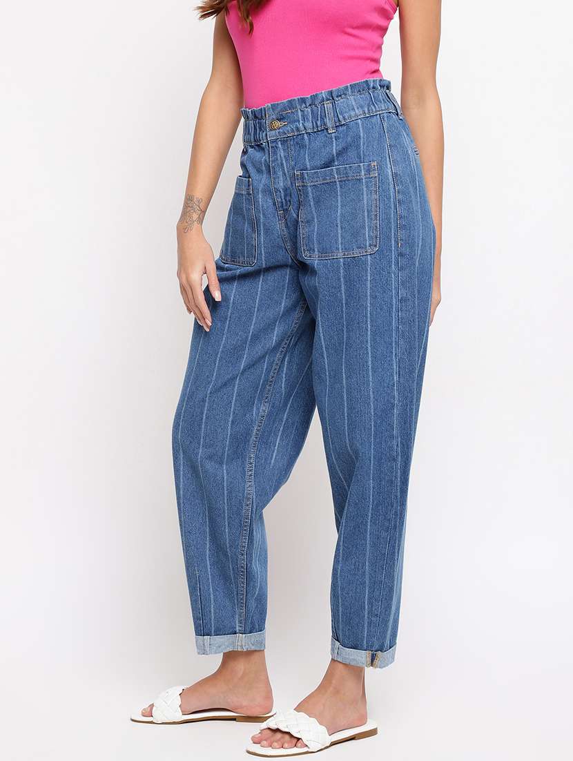 women's laser print boyfriend fit jeans - 18455869 -  Standard Image - 1