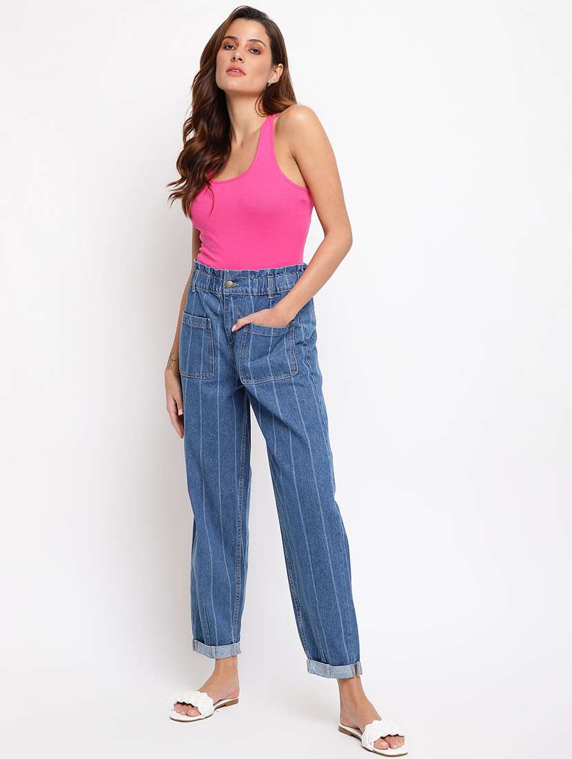 women's laser print boyfriend fit jeans - 18455869 -  Standard Image - 4