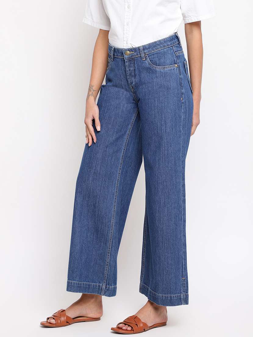 women's plain wide leg jeans - 18455872 -  Standard Image - 1