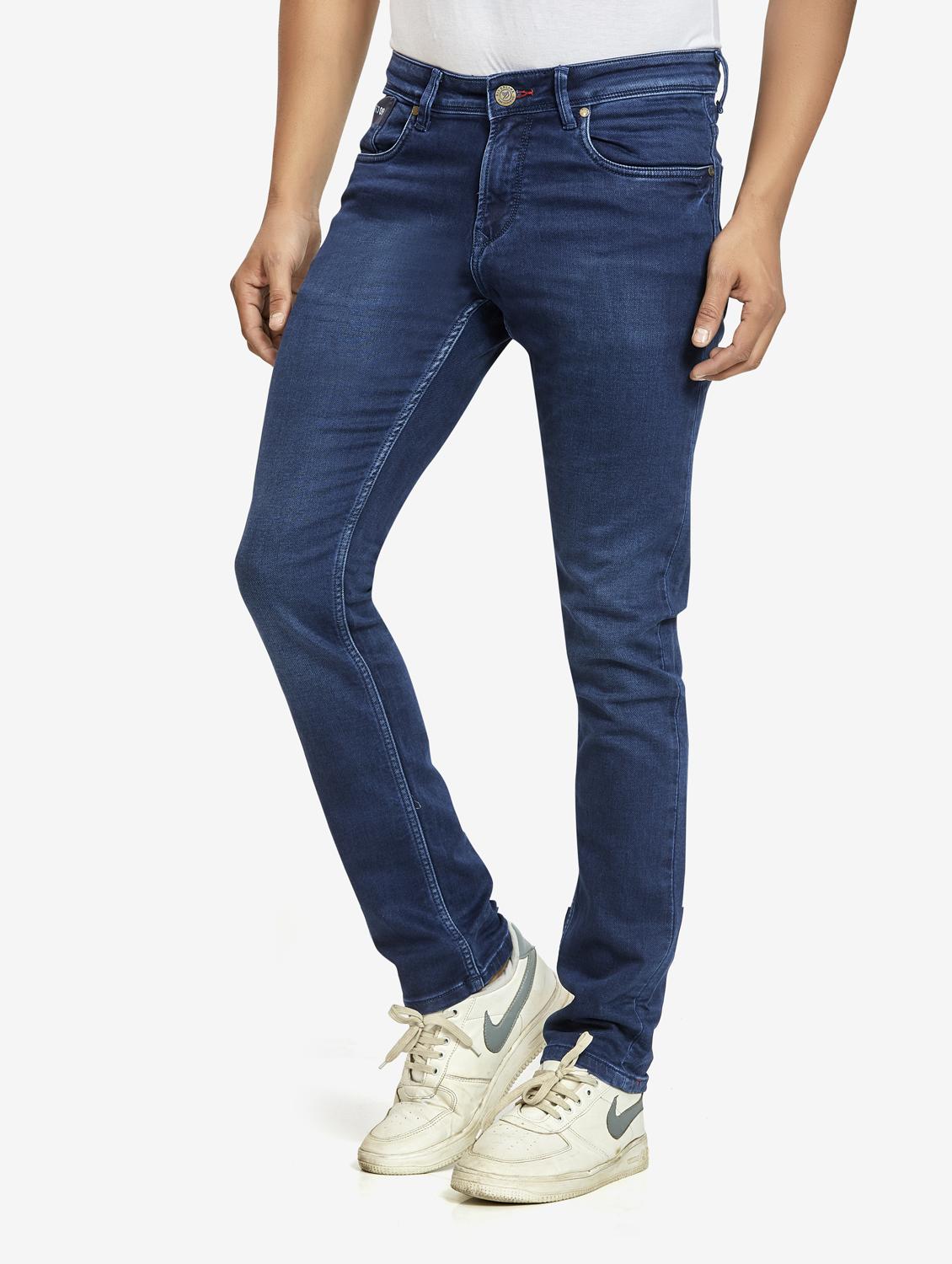 navy blue light washed denim jeans - 18456464 - Standard Image - 1