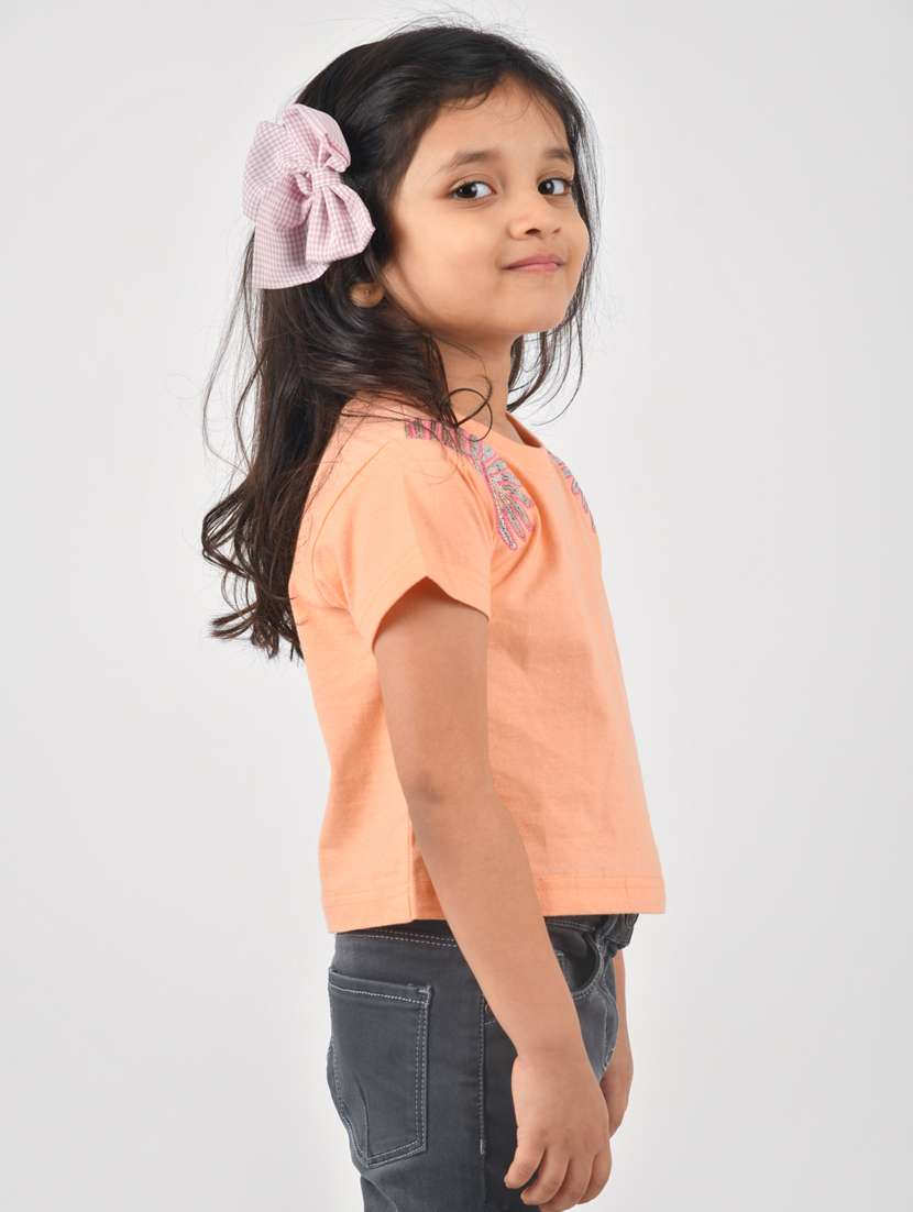 girls orange applique tee - 18456490 -  Standard Image - 1