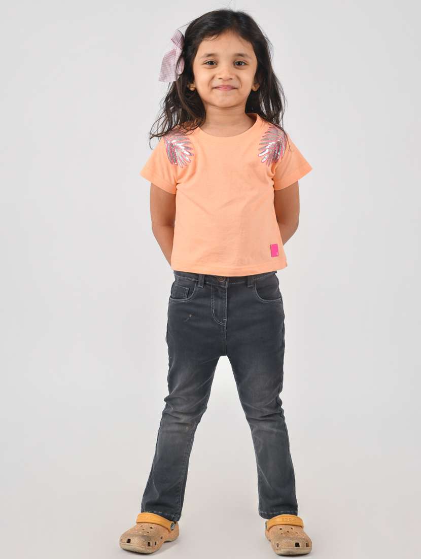 girls orange applique tee - 18456490 -  Standard Image - 4