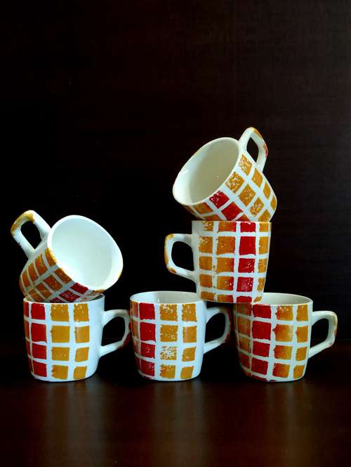 designer set of 6 cups | cup set | tea cups | set of 6 cups | ceramic - 18457031 - Standard Image - 0