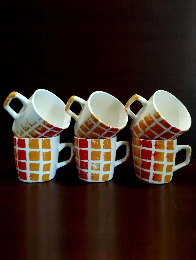 designer set of 6 cups | cup set | tea cups | set of 6 cups | ceramic - 18457031 - Standard Image - 1