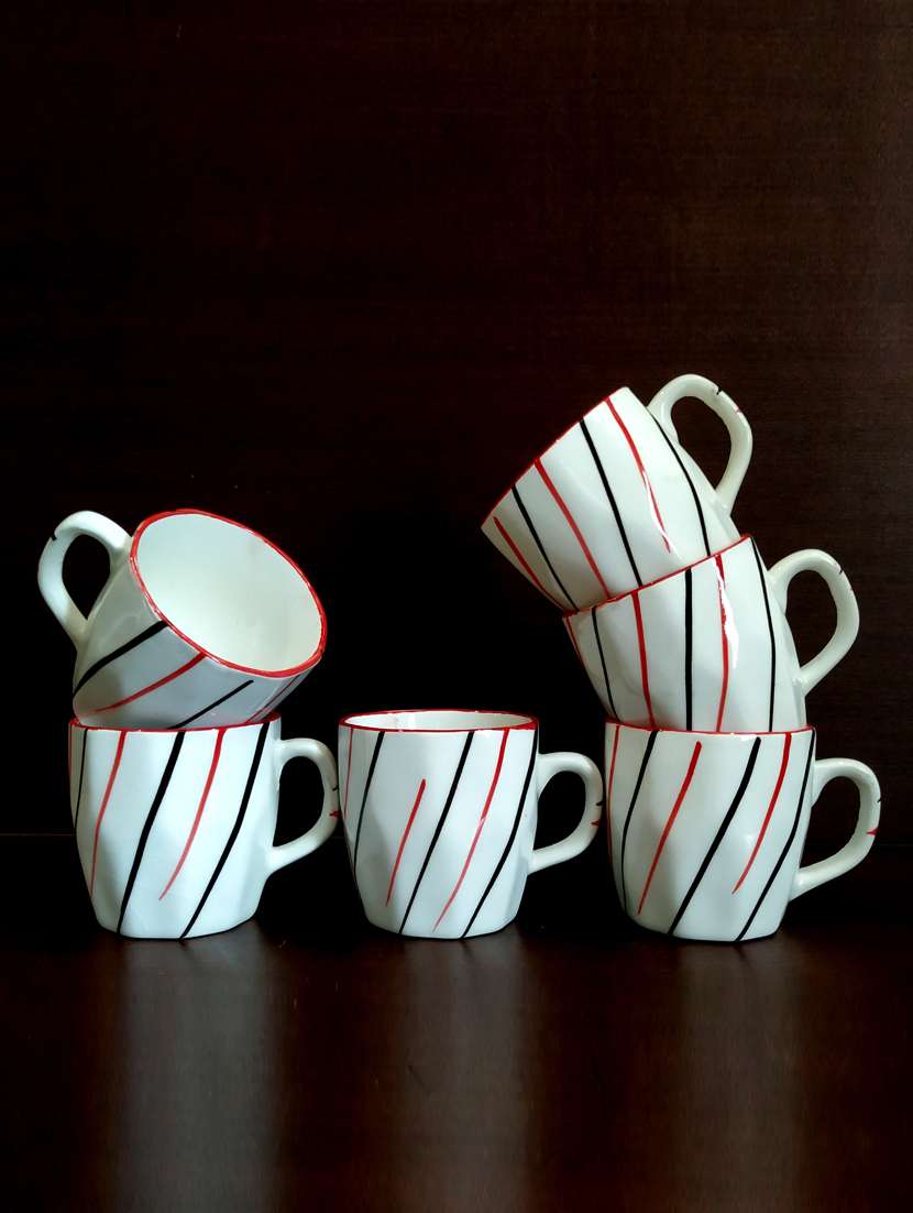 elegant set of 6 cups | cup set | tea cups | set of 6 cups | ceramic