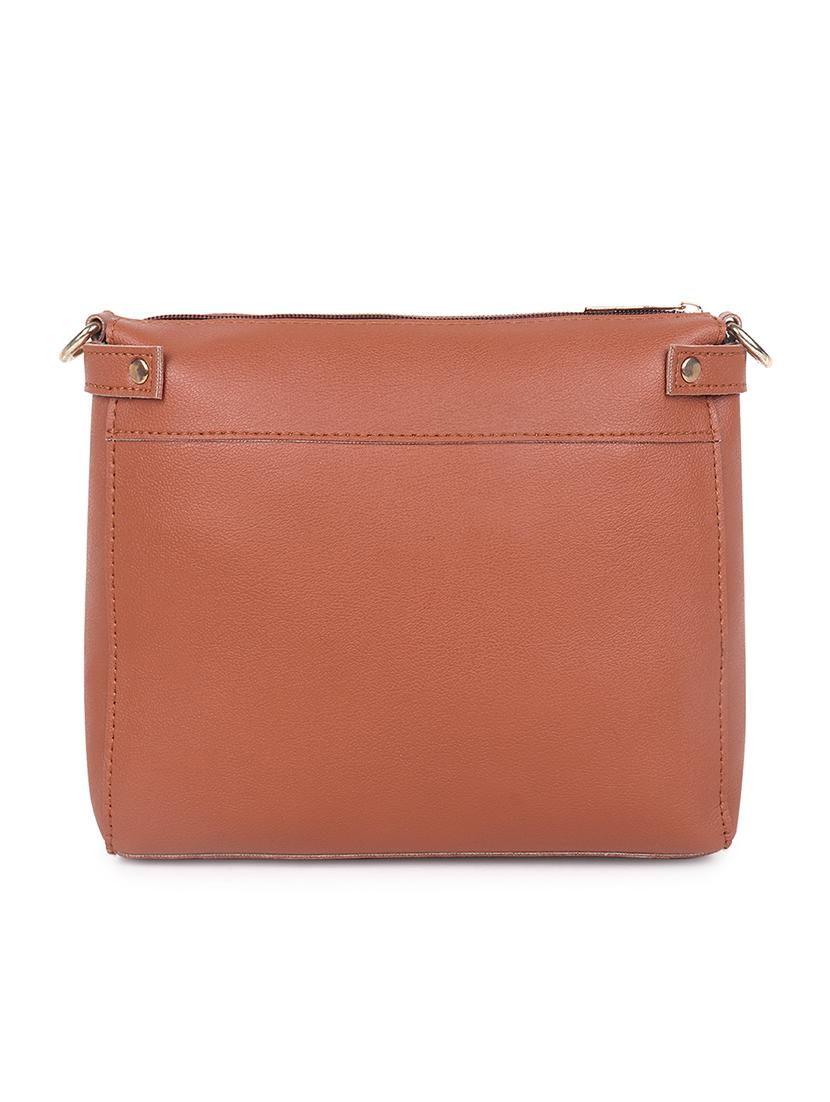 tan solid regular sling bag - 18457204 - Standard Image - 1
