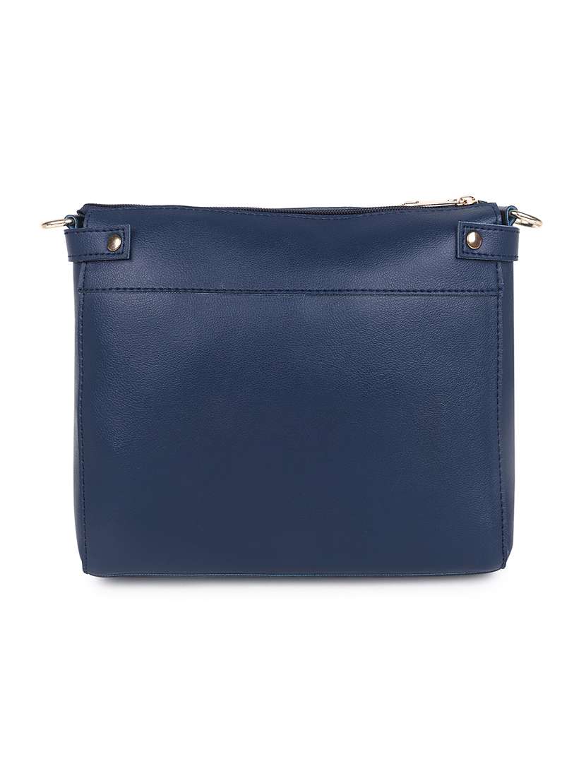 navy blue solid regular sling bag with wallet - 18457208 -  Standard Image - 1