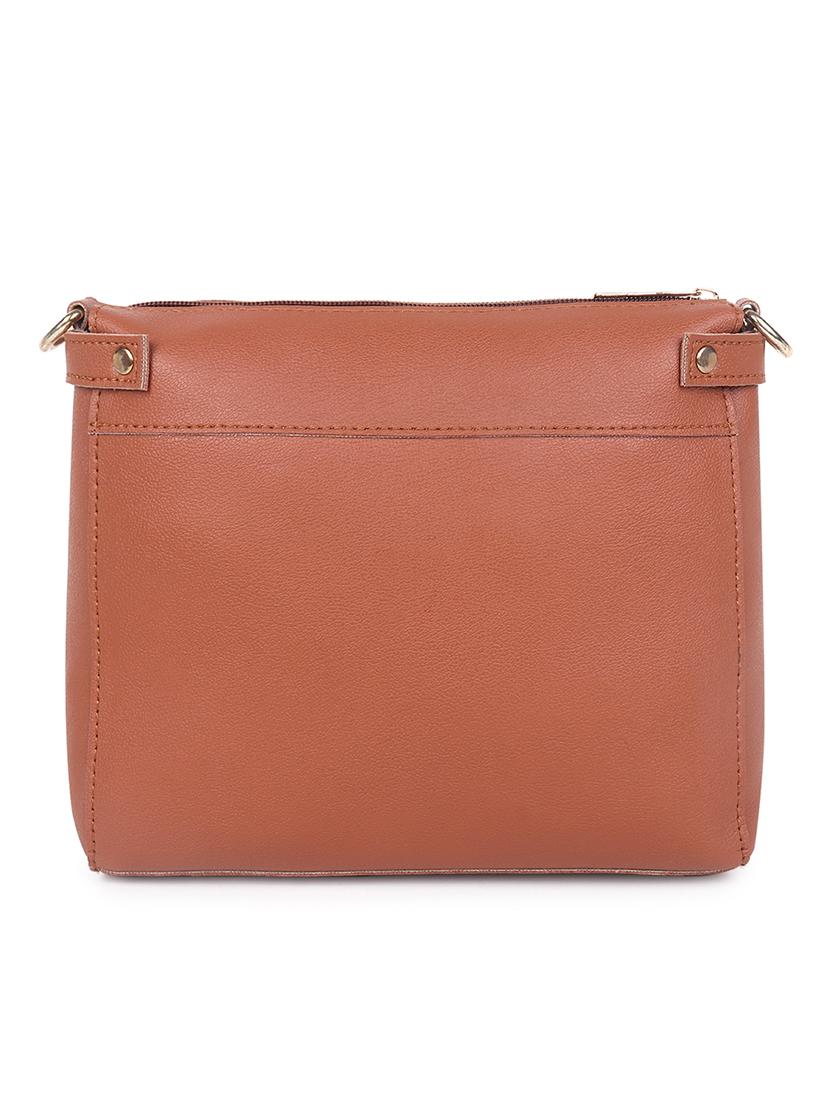 tan solid regular sling bag with wallet - 18457210 - Standard Image - 1