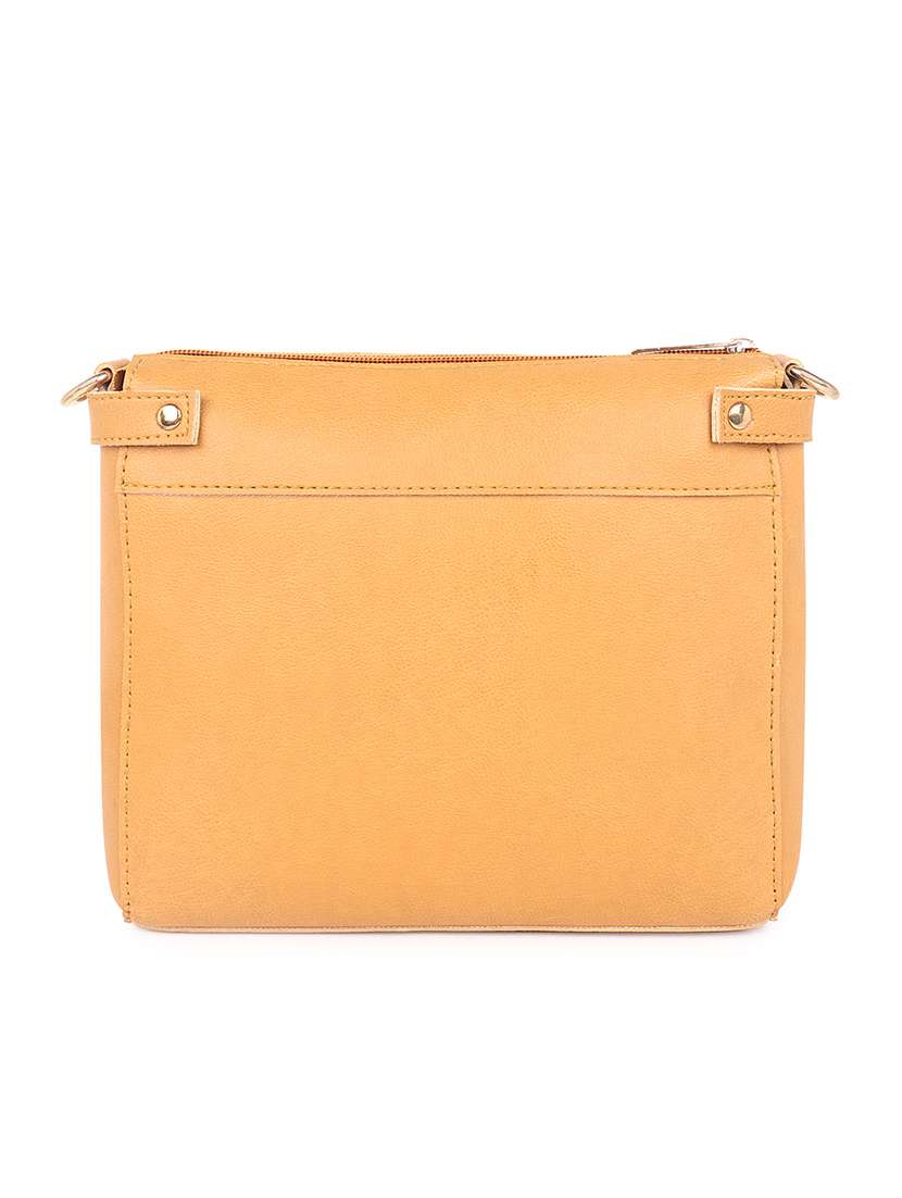 yellow solid regular sling bag with wallet - 18457211 -  Standard Image - 1