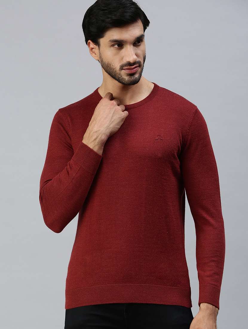 red solid pullover