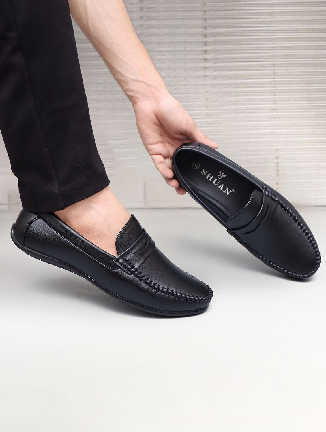 men black slip on loafer - 18457755 -  Standard Image - 1