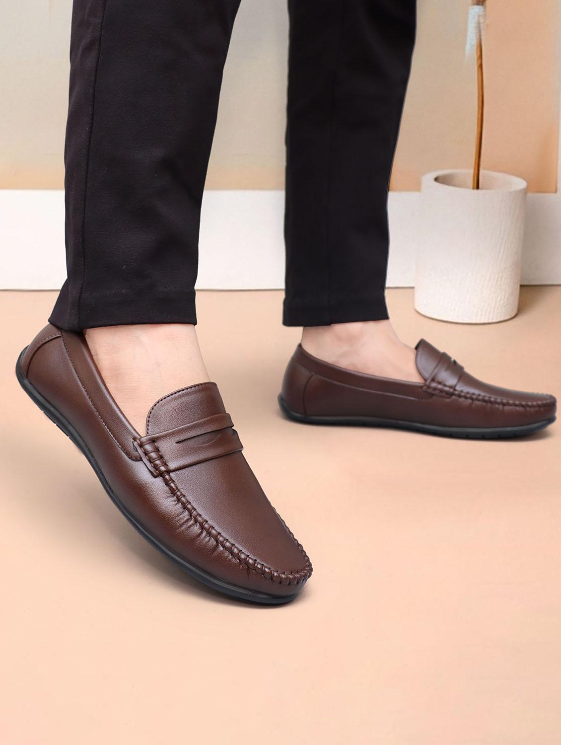men brown slip on loafer - 18457756 - Standard Image - 1