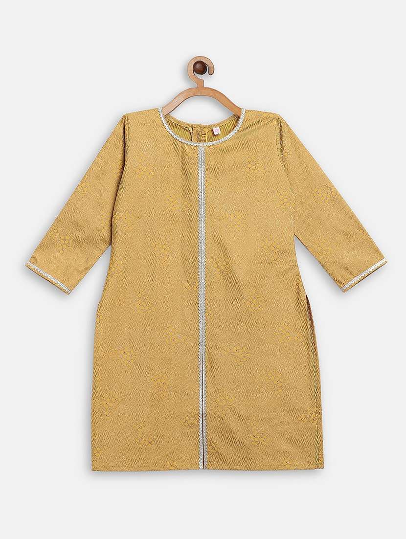 girls beige self design kurta palazzo set  - 18457865 -  Standard Image - 1