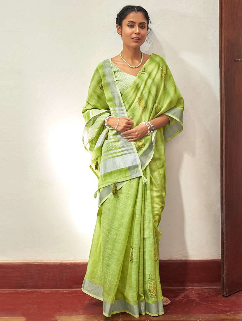 zari work woven saree