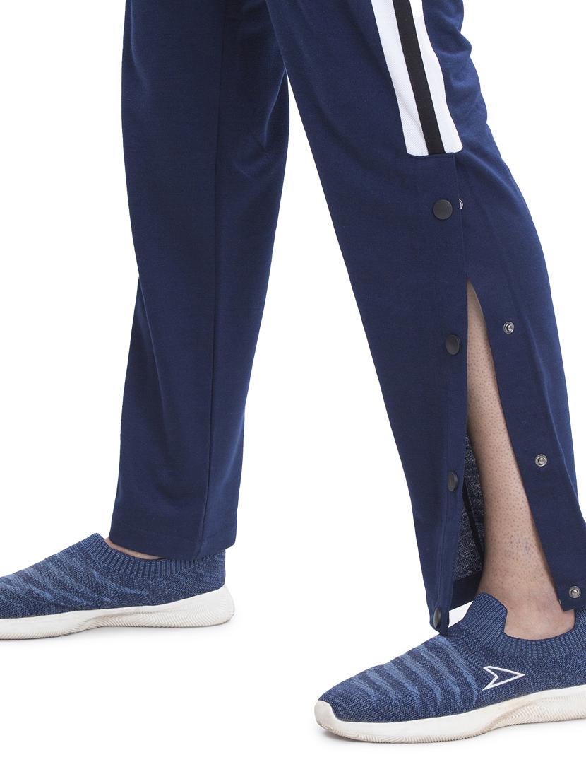 navy blue side-taped full length track pant - 18458338 - Standard Image - 4