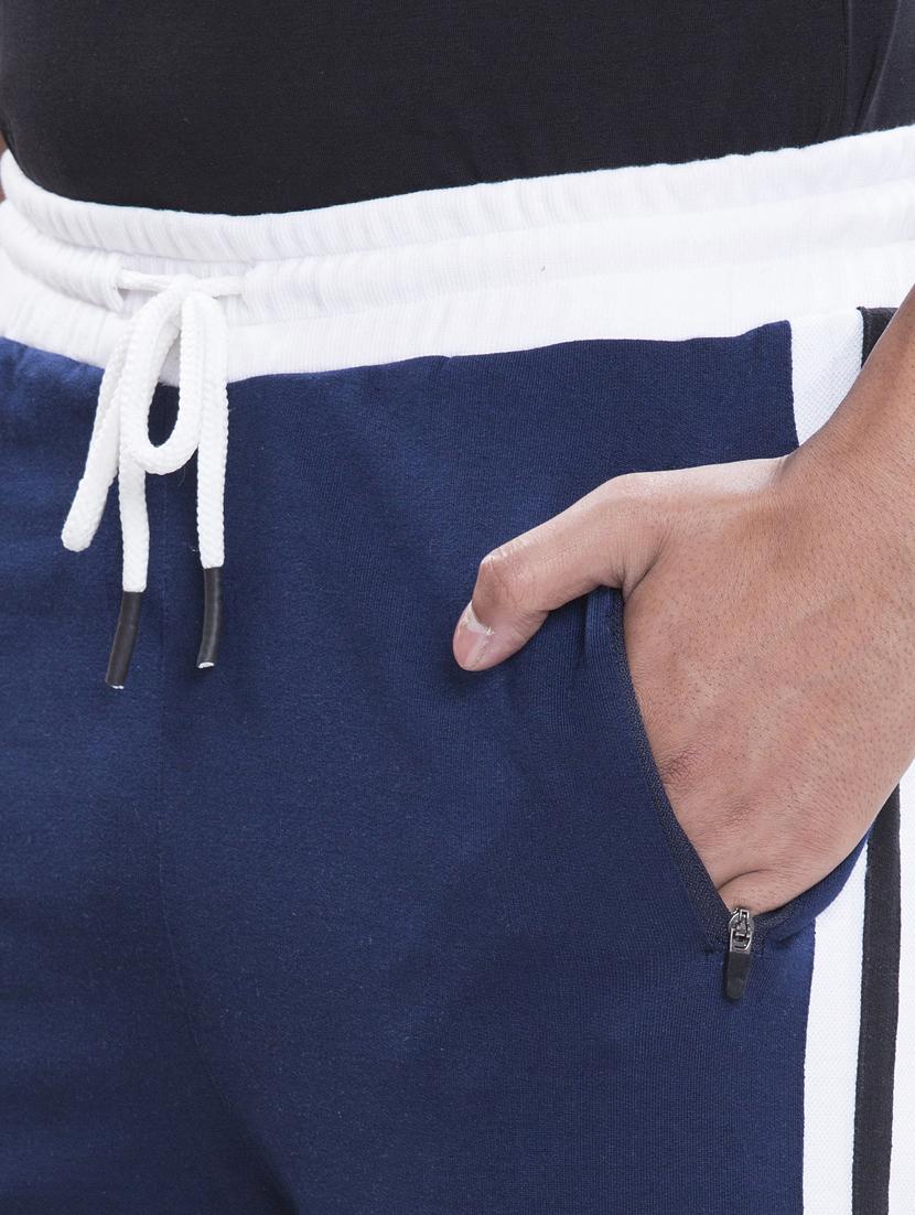 navy blue side-taped full length track pant - 18458338 - Standard Image - 6