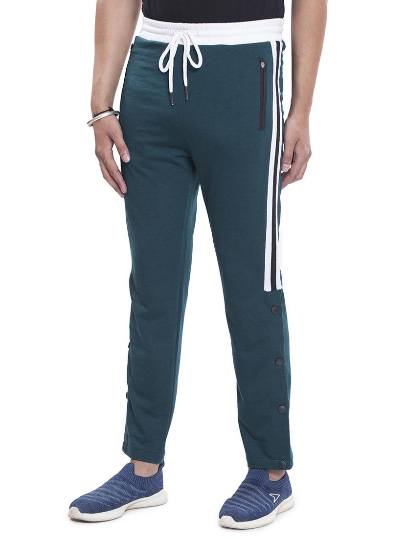 teal grey side-taped full length track pant - 18458339 -  Standard Image - 1