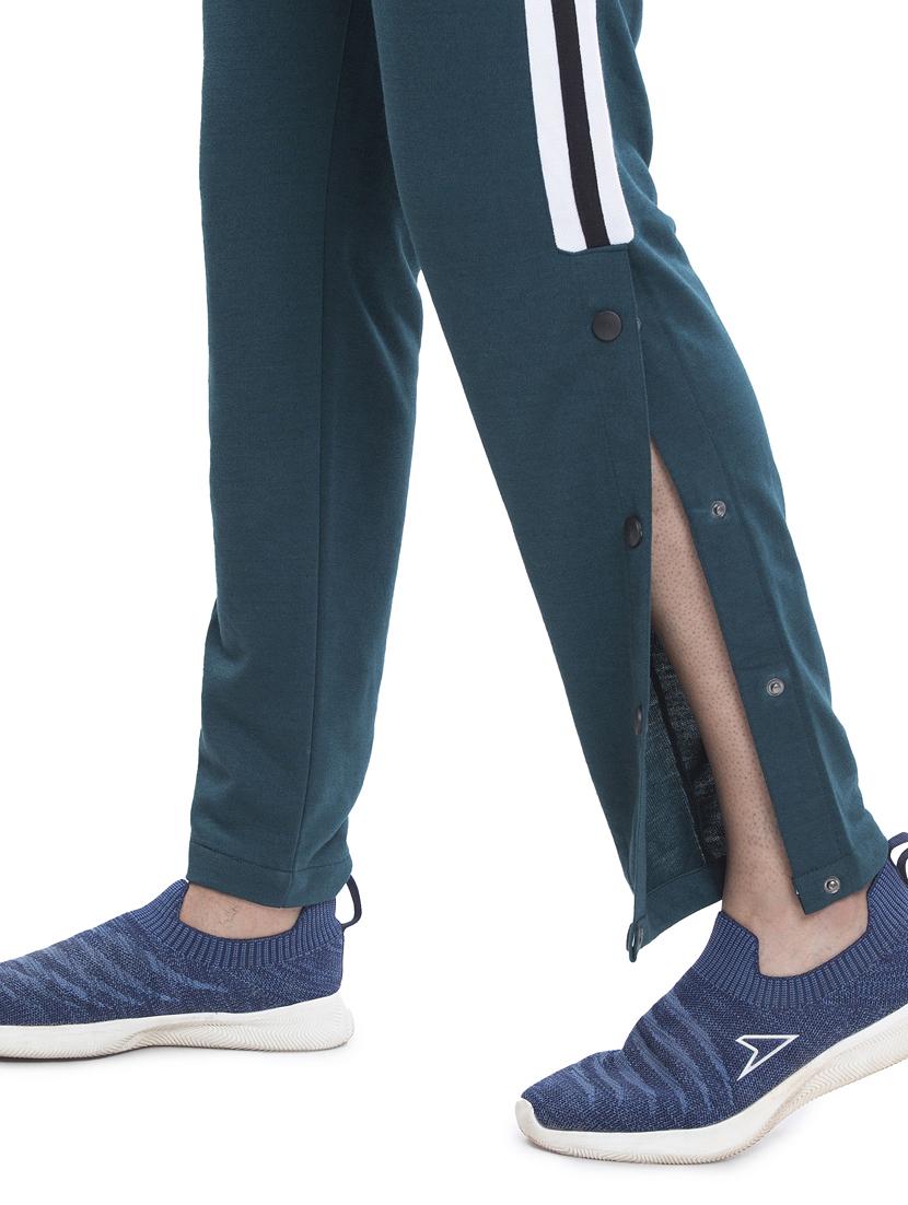 teal grey side-taped full length track pant - 18458339 - Standard Image - 4