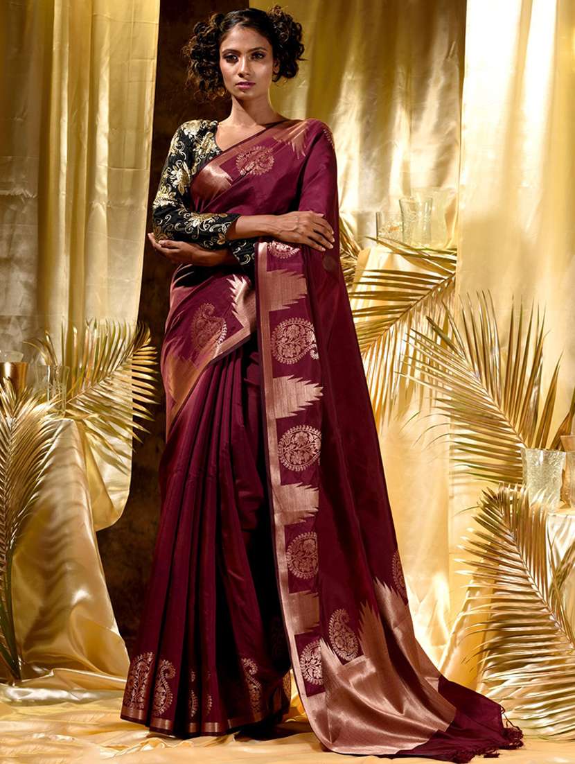 jacquard work woven saree with blouse