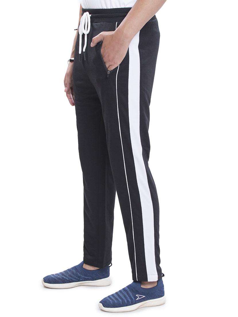 black side-taped full length track pant - 18458744 - Standard Image - 1