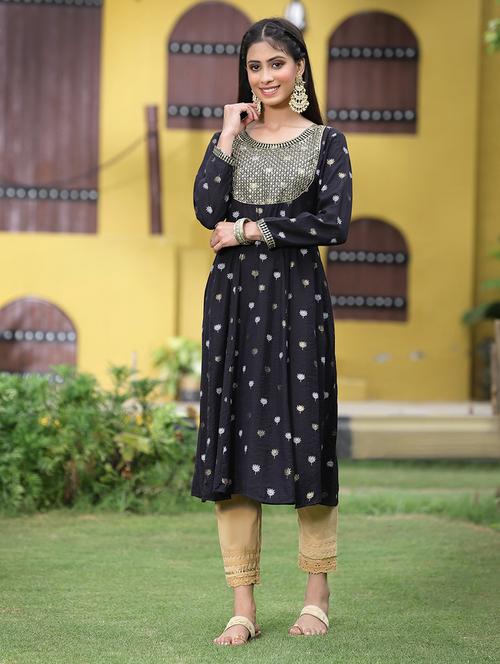 floral flared kurta - 18458816 -  Standard Image - 0