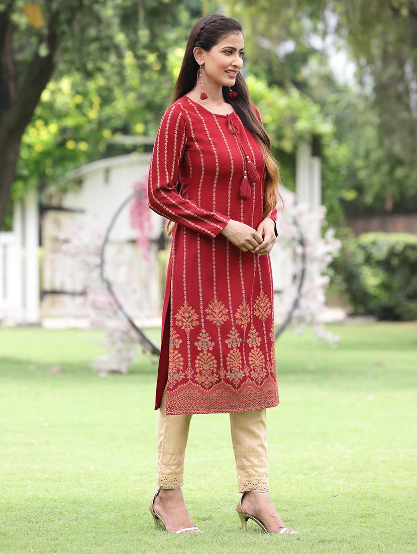 women's straight kurta - 18458860 - Standard Image - 1