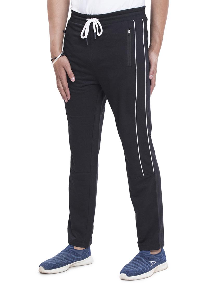 black side-taped full length track pant - 18459130 - Standard Image - 1