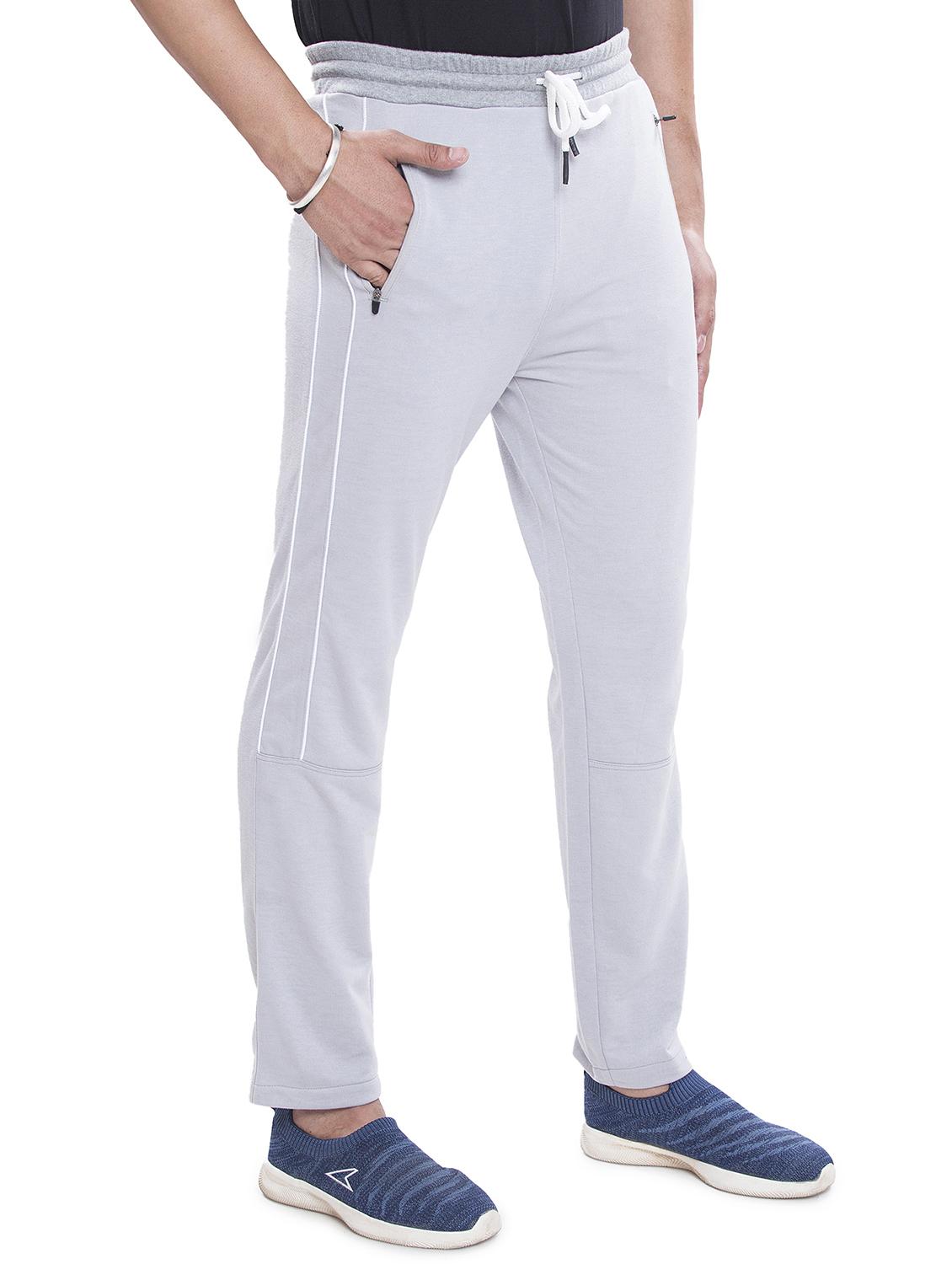 grey solid full length track pant - 18459132 - Standard Image - 1